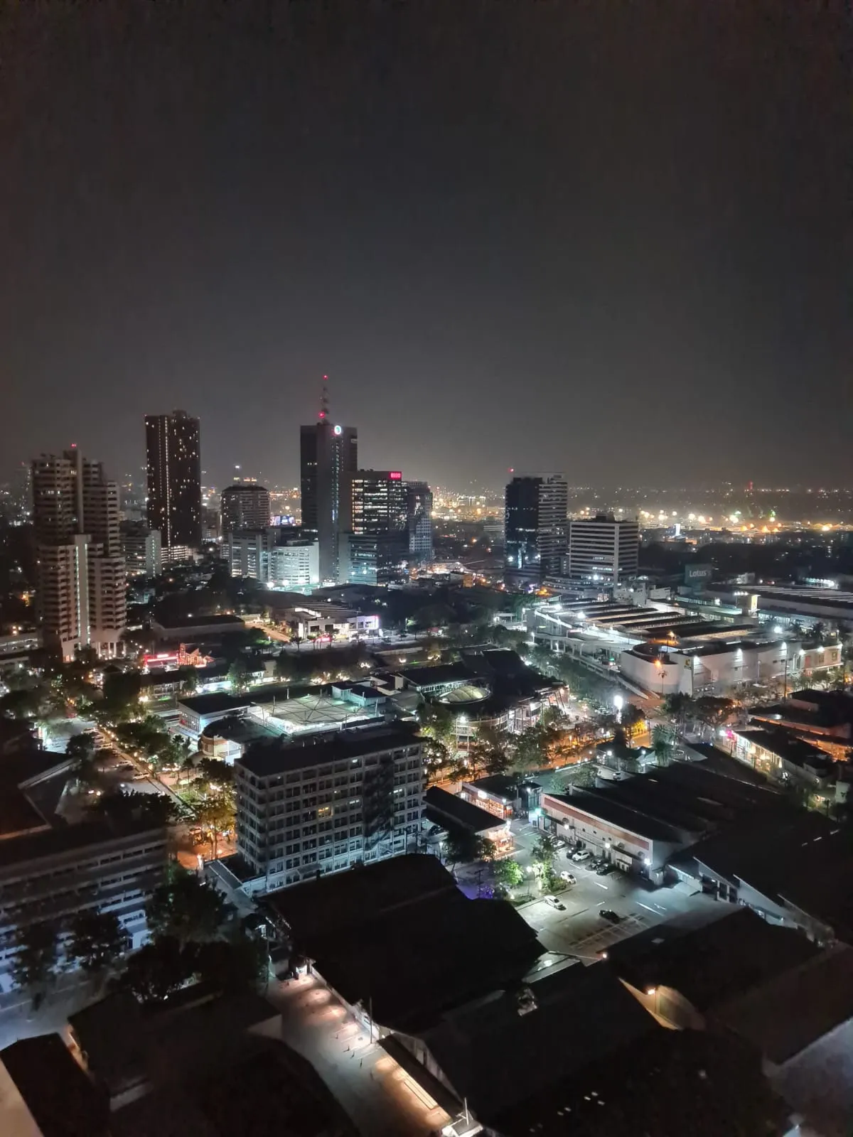 Night skyline from the Emporio Place duplex