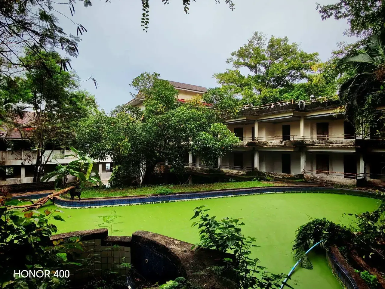 Swimming pool and main accommodation building