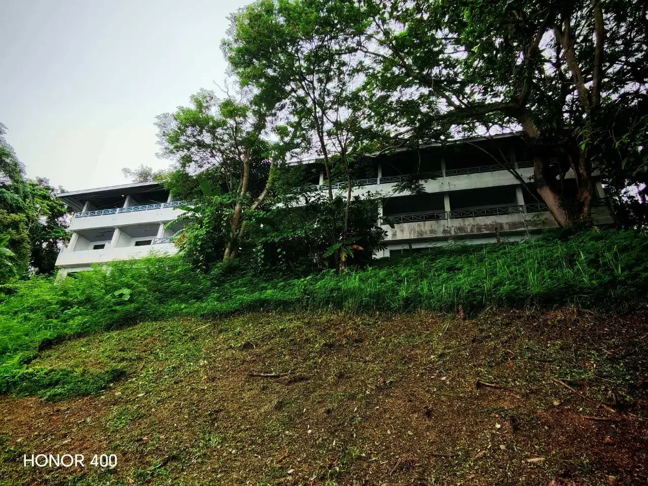 Low accommodation building set into the hillside