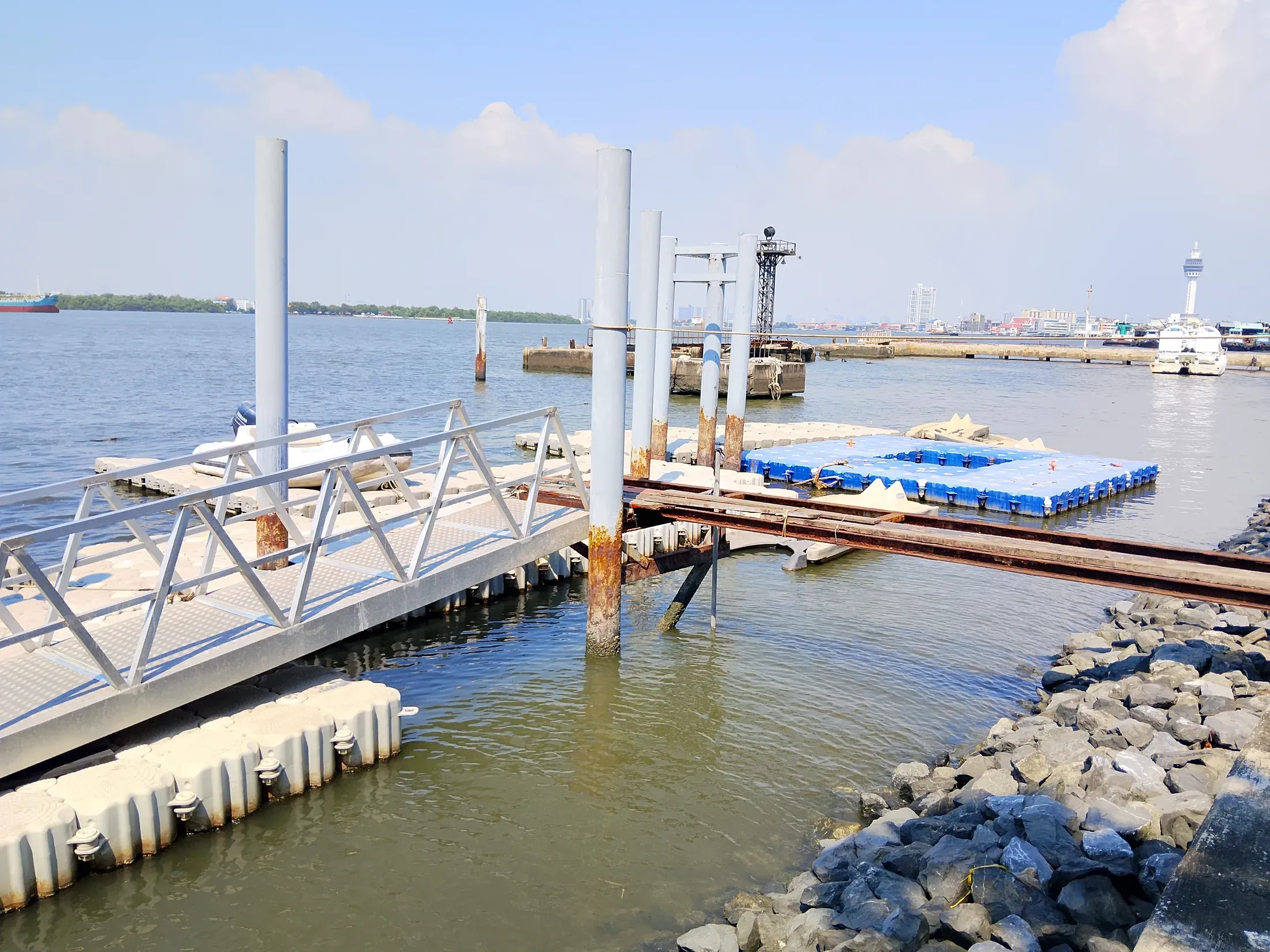 Gangway leading to the floating dock